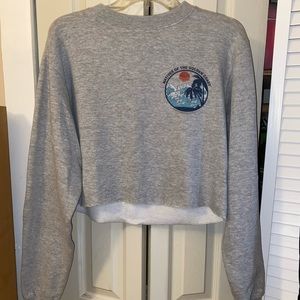 Cropped crewneck sweatshirt